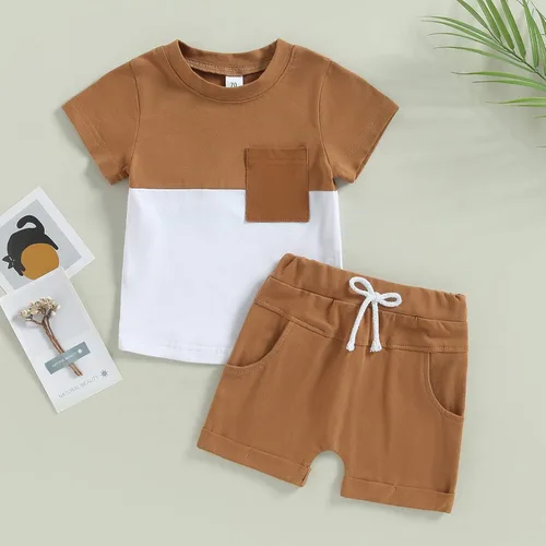 Miniatura 16 de Conjunto de camiseta de manga corta para bebé niño y niña, camiseta de manga corta, pantalones cortos casuales, ropa para recién nacidos, 6, 12, 18