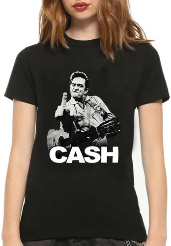 Miniatura 2 de Johnny Singer Cash - Camiseta original de rock and roll para mujer