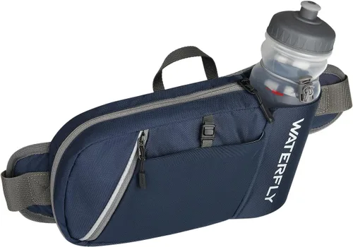 Miniatura 9 de WATERFLY Cangurera con soporte para botella de agua: Riñonera de senderismo con correa para mujeres y hombres, paquete de hidratación para la cadera
