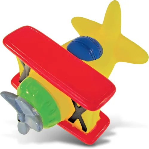 DolliBu - Juguete de baño de biplano, juguete flotante de goma para bebé, lindo juguete de avión para niños, divertidos juguetes de baño para niños,