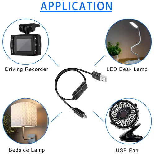 Miniatura 4 de GELRHONR USB a Micro USB de 3.3 ft con cable de carga de interruptor, compatible con transferencia de datos y alimentación para dispositivos micro