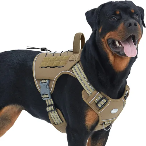 Miniatura 46 de Auroth - Arnés táctico para perros pequeños y medianos, sin tirones, arnés ajustable para mascotas, reflectante, K9, entrenamiento, trabajo, de Gris