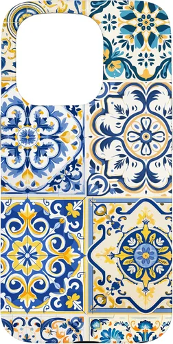Miniatura 13 de iPhone 13 Patrón de azulejos mediterráneos sicilianos con estuche estético Maiólica