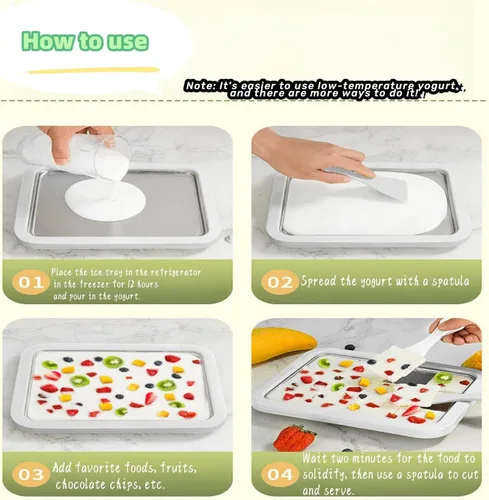 Miniatura 3 de Máquina de helado instantánea, máquina de helado enrollado, máquina de helado de servicio suave, perfecta para yogur helado, y más! Máquina de Rosa
