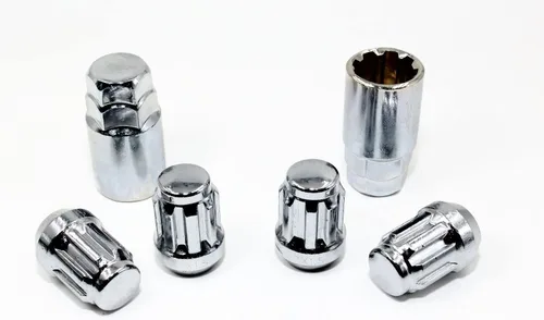 Miniatura 3 de Juego de 4 cerraduras de rueda para sintonizador de 12 x 1.5 Veritek cromadas con 2 llaves para Toyota Scion Hyundai Kia Mazda tipo cónico ruedas