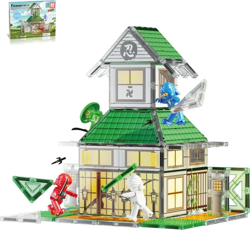 Miniatura 11 de PicassoTiles 70 piezas Edad Media Medieval y Tema de Castillo 2 en 1 8 Figuras de Acción de Personajes Imantados Ladrillos de Construcción Medieval