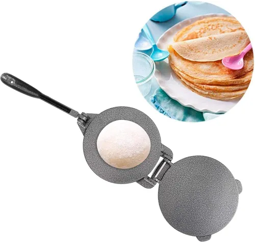 Miniatura 6 de Prensa de tortilla de hierro fundido de 6 5 pulgadas, prensa de tortilla de harina, prensa de rotis, prensa de masa, pataconera sazonada con aceite