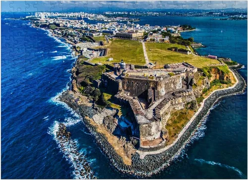 Miniatura 7 de MyPuzzle - Vista aérea del Castillo San Felipe del Morro en el Viejo San Juan, Puerto Rico, rompecabezas prémium de 100 piezas para adultos