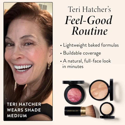 Miniatura 3 de LAURA GELLER NEW YORK Kit de Rutina Diaria (4 PC): Base Baked Balance-n-Brighten, Medium + Brocha Kabuki Retráctil + Blush-N-Brighten, Tropic Hues +