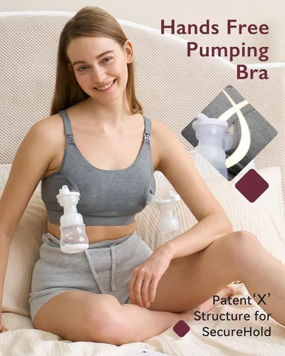 Miniatura 11 de Momcozy - Brasier para extracción de leche y lactancia, manos libres, ajustable, brasier todo en uno