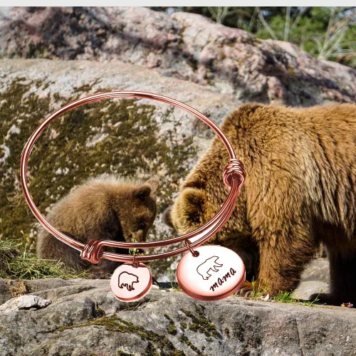 Miniatura 5 de Pulsera de mamá oso con pulsera ajustable de 1, 2, 3 cachorros, regalos para mamá