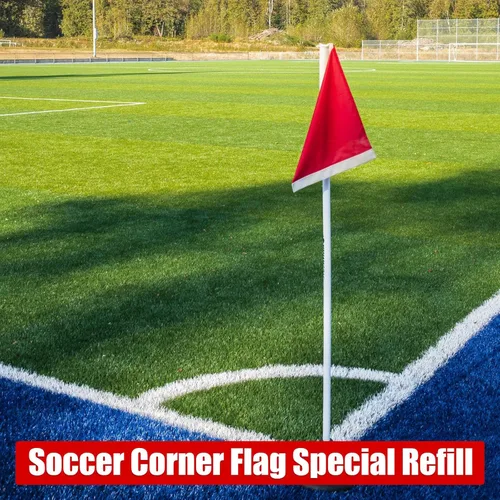 Miniatura 2 de Mepase Banderas de fútbol de repuesto, 4 unidades, banderas de esquina de fútbol rojo, equipo de fútbol de árbitro para pista de fútbol, voleibol