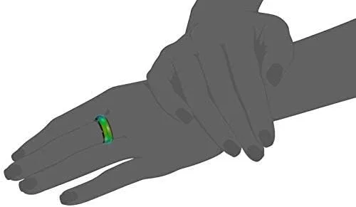 Miniatura 7 de Ello Elli Anillo de acero inoxidable de ajuste cómodo 0315in tono plateado y negro