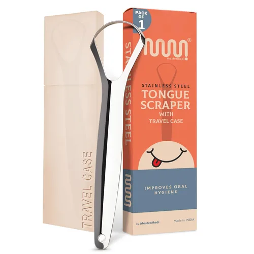 Miniatura 16 de MasterMedi Raspador de lengua negro con estuches (forma de cuchara, paquete de 2), limpiador de lengua para tratamiento del mal aliento, raspador