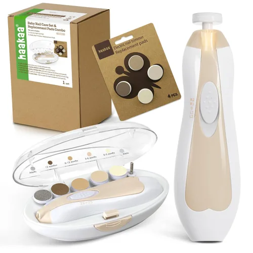 haakaa Kit de cortaúñas eléctrico para bebés, kit de cortaúñas para recién nacidos, niños pequeños o adultos, cuidado de uñas y pies, juego de Acorn