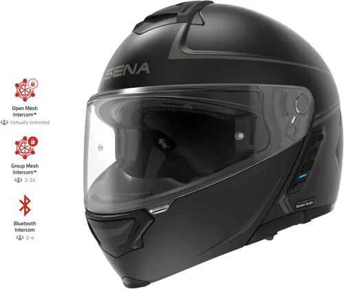 Miniatura 3 de Sena Impulse DOT Casco de motocicleta modular con Bluetooth abatible con sonido de Harman Kardon, casco con visor doble con intercomunicador