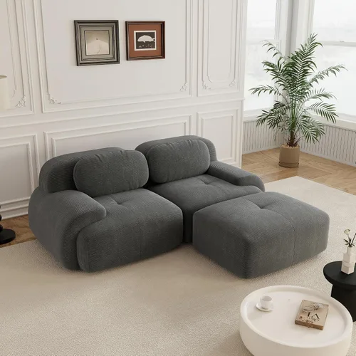 Miniatura 22 de Sofás modulares sin hueso de 152.8 pulgadas para sala de estar, sofá modular con diván en forma de L, cómodo asiento profundo tapizado de tela