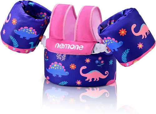 Miniatura 20 de Nemone Chaleco de natación para niños pequeños de 22 a 70 libras, flotadores para niños, chaqueta de natación con alas de agua para el brazo para A