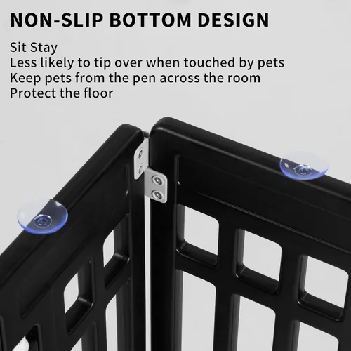Miniatura 7 de Corralito plegable para mascotas, puerta para perros, plástico resistente, corral de ejercicio para cachorros, cerca para mascotas pequeñas, jaula