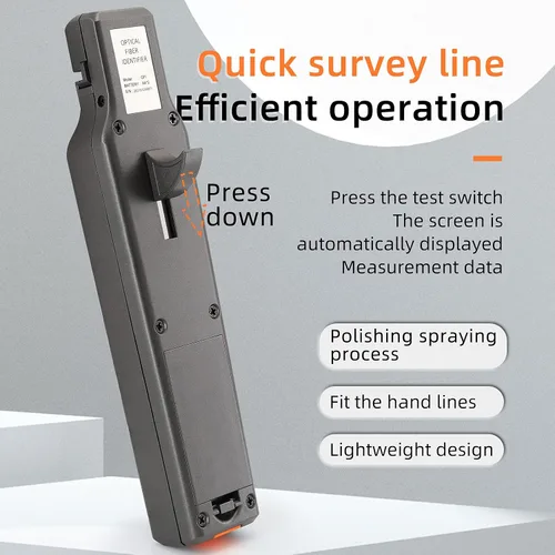 Miniatura 4 de Identificador de fibra óptica VFL LED Luz OFI de fibra viva Cable óptico Identificador Detector Probador 900-1650nm SM y MM OFI Herramientas