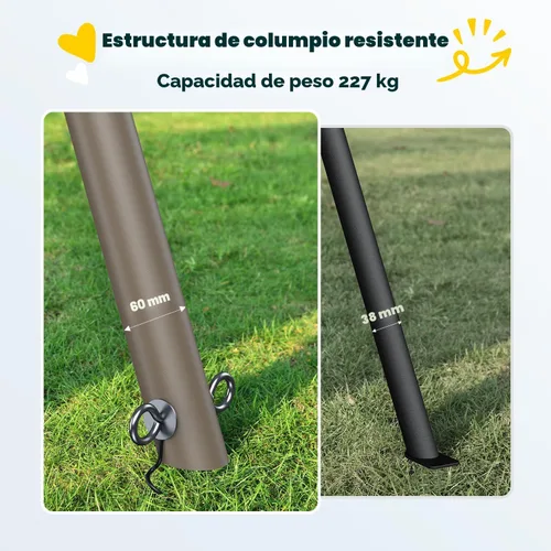 Miniatura 3 de Hapfan Juego de columpios de 7.5 pies de altura para patio trasero, juego de columpio resistente de 500 libras para niños y adultos con columpio