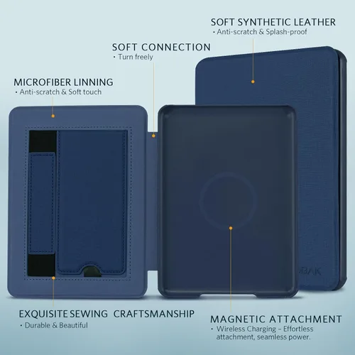 Miniatura 6 de CoBak Lightweight Stand Case for TCL 7" 12th Gen 2024 and Colorsoft with Right Hand Strap - Compatible with iPhone MagSafe, for Samsung/Belkin/Anker