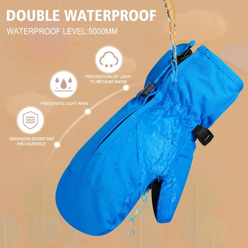 Miniatura 2 de Andake Guantes de esquí para niños, impermeables y transpirables, guantes de nieve cálidos de invierno para edades de 4 a 7 años, para bebés y niños