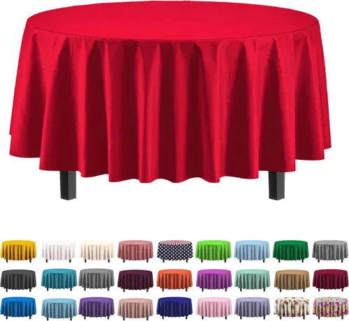 Miniatura 58 de Party Solids Paquete de 4 manteles de plástico color azul aguamarina, 54 x 108 pulgadas, mantel desechable para fiestas y pícnics
