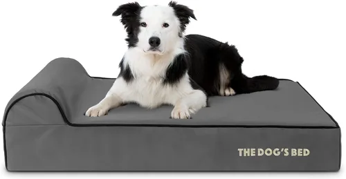 Miniatura 51 de The Dog's Bed - Cama Ortopédica para Perros con Reposacabezas XL Negra de Felpa, Espuma Viscoelástica, Alivio del Dolor para Artritis, Displasia