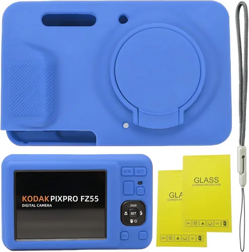 Miniatura 15 de Funda para Kodak PIXPRO FZ55, accesorios FZ55, funda protectora de silicona suave con tapa de lente extraíble, viene con 2 protectores de pantalla