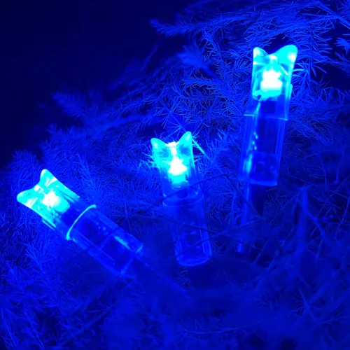 Miniatura 6 de 6 piezas de cercas iluminadas para ballesta de 0.300/0.300 in de diámetro interior con luz LED de flecha para tiro con arco y caza Azul