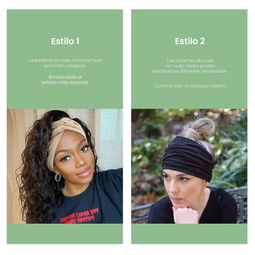 Miniatura 4 de Tobeffect Diademas extra anchas de 7 pulgadas para mujer, diadema grande y gruesa para la cabeza, bandana bohemia para cabello de mujer, banda