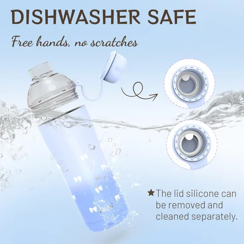Miniatura 9 de Bow - Botella de agua aislada para mujeres, botellas de agua de acero inoxidable de 18 oz, de doble pared, 2 tapas (para beber y vaso) - Hidrata
