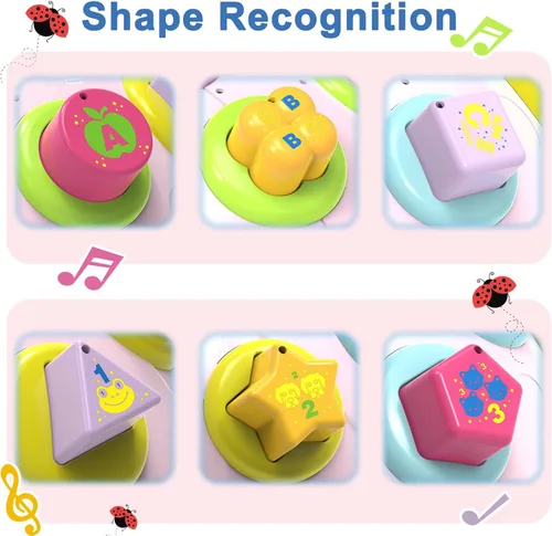 Miniatura 7 de Holaxander - Juguetes musicales de bebé con mariquita que gatea, juguete para bebé de 6-12 meses con música iluminada, juguete educativo temprano