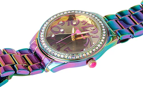 Miniatura 3 de Betsey Johnson Juego de reloj para mujer - Reloj de pulsera con correa de eslabones con pulseras apiladas y esfera de fácil lectura