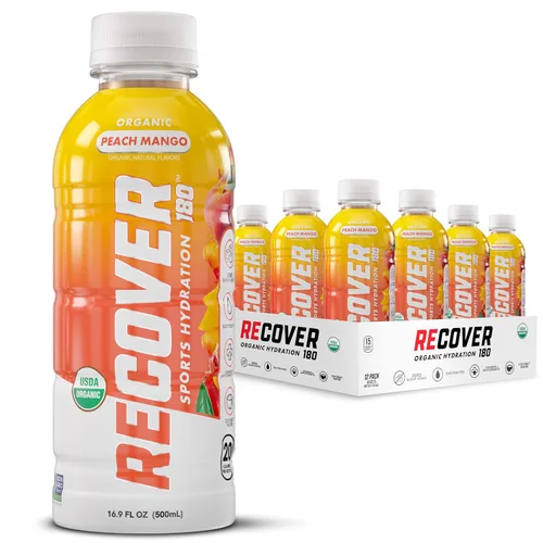 Miniatura 11 de RECOVER 180 Bebida de hidratación deportiva orgánica, sin azúcar añadido, bebida deportiva de 20 calorías, sabores orgánicos con vitaminas