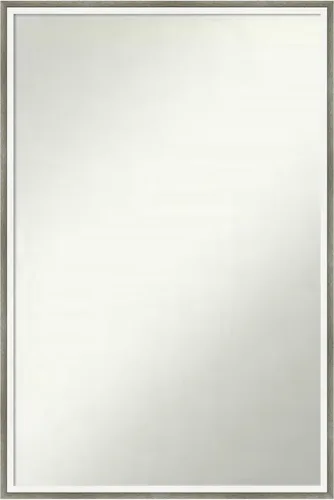 Miniatura 123 de Amanti Art Espejo de baño plateado para sobre el fregadero, 33 x 45 pulgadas, espejo de tocador rectangular blanco plateado y plateado, marco