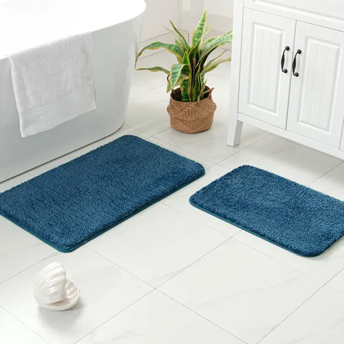 Miniatura 87 de MIULEE Juego de 2 alfombras de baño antideslizantes peludas extra gruesas y suaves, alfombrillas de baño de microfibra suave absorbente de agua
