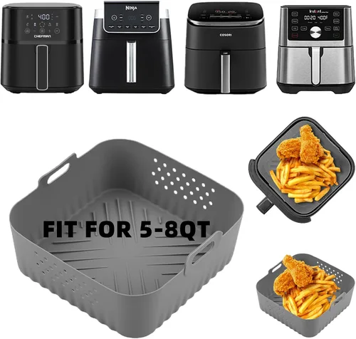 Miniatura 10 de LYHOLKEER Forros de silicona para freidora de aire Chefman de 6 cuartos de galón, Instant Pot Vortex Plus 6QT XL, 1 cesta cuadrada de silicona