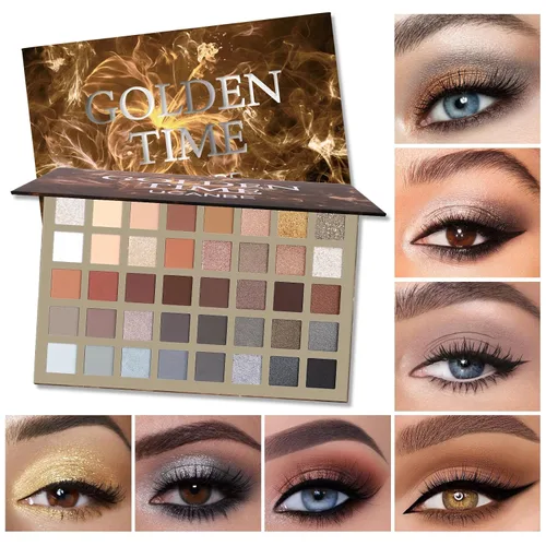 Miniatura 6 de UCANBE Paleta de maquillaje de sombra de ojos nude, 40 colores mate brillante con purpurina sombra de ojos, paleta de maquillaje ahumado negro
