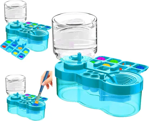 Miniatura 9 de Limpiador de Pinceles de Pintura, Dispensador Mejorado de Enjuague de Acuarela con Ciclo de Agua con Soporte y Paleta, Lavando Mis Pinceles, Sistema
