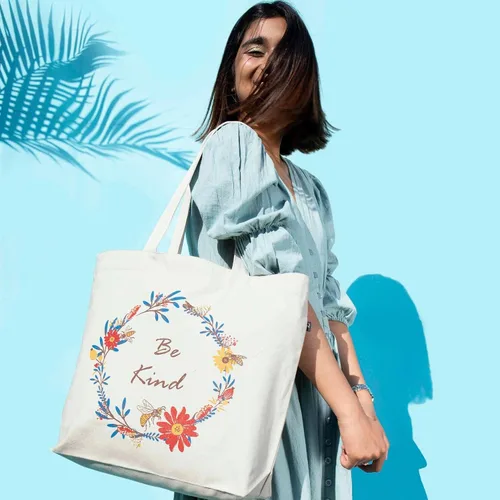 Miniatura 62 de Ecoright Bolsa de lona estética para mujer, bolsa grande con cremallera y bolsillo, bolsa de mano para mujer, para yoga, trabajo, playa