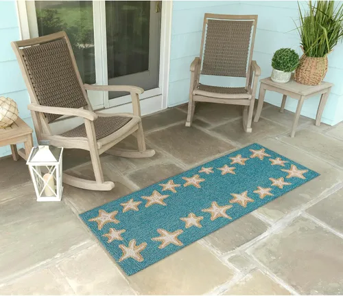 Miniatura 55 de Liora Manne CAPR5163633 - Alfombra costera para interiores y exteriores, color azul marino, 2 pies x 5 pies Cuerdas Navy