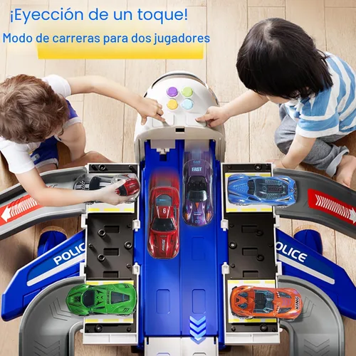 Miniatura 6 de Juguete de Avión Pista de Carreras para Niños, Plegable de 4 Capas Juego de Pista de Coche para Niños Pequeños, Avión de Juguete Transportador