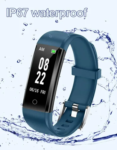 Miniatura 7 de GRV - Reloj de seguimiento de acondicionamiento físico sin Bluetooth, sin aplicación, sin teléfono requerido; impermeable, reloj con podómetro, Azul
