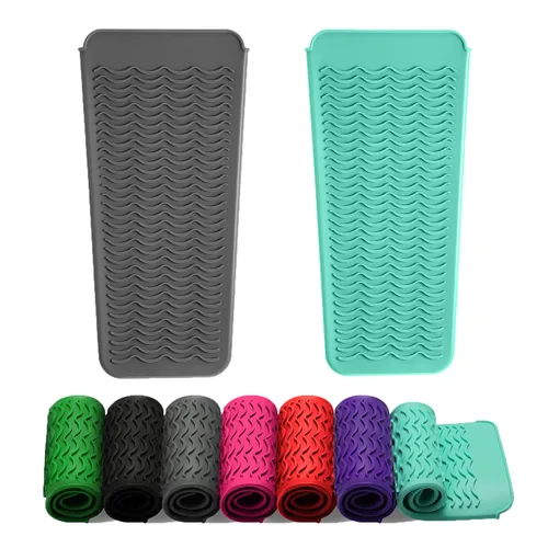 Miniatura 7 de ZAXOP Paquete de 2 bolsas de silicona resistentes al calor para plancha plana, rizador, alisador de cabello, varitas para rizar el cabello, Rosa