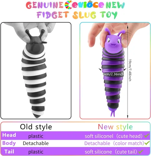 Miniatura 5 de Cevioce Juguete de Babosa para la Ansiedad, Juguetes Sensoriales de Babosa para Niños y Adultos, 3 Piezas Juguetes Sensoriales para Niños Autistas