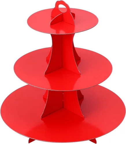 Miniatura 16 de Soleebee Soporte redondo de 3 niveles para cupcakes, torre de cartón para cupcakes, torre de soporte para pasteles de postre para decoración