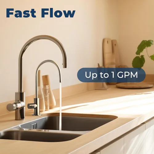 Miniatura 8 de iSpring US31-NC Sistema clásico de filtración de agua debajo del fregadero de 3 etapas para beber, reduce cloro, PFAS, filtro de agua sin tanque