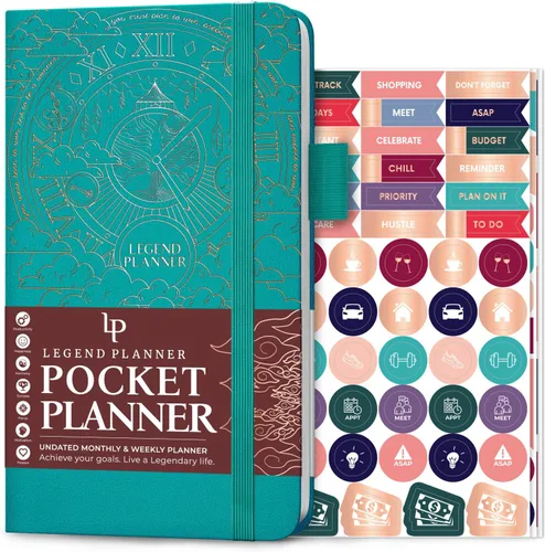 Miniatura 7 de Legend Planner Pocket - Pequeño diario mensual y semanal sin fecha y calendario para productividad, mini planificador organizador de vida perfecto